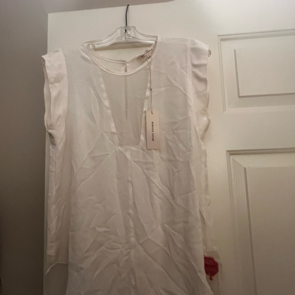 Rebecca Taylor White Sleeveless Blouse